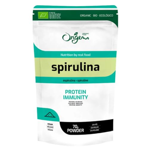 Espirulina en polvo orgánico liofilizado orgánico, 70 g.