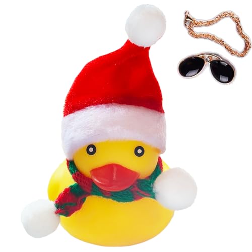 ACEDOAMARE Duck Bike Bell, Cute Rubber Yellow Duck Bicycle Accessories with LED Light Propeller Helmet Squeeze Horns for Adults Kids Children Cycling Motorcycle Handlebar Bicycle (Red+Green Scarf)