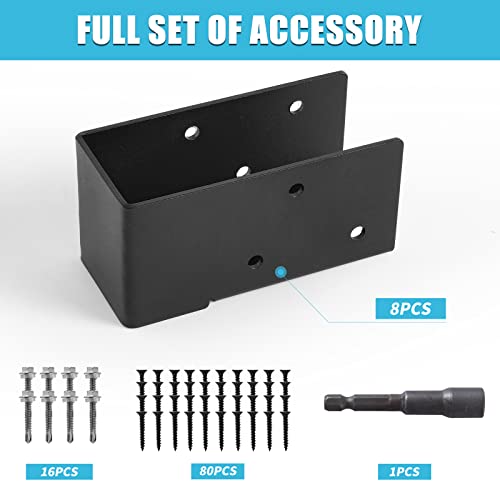 Nrspp Concealed Joist Hangers, 8 Pcs Of 2"X4"Outdoor Concealed-Flange，Q235 Steel Plate Powder-Coated Concealed Joist Steel Bracket For 2"X4" Beam Swing #TOP4