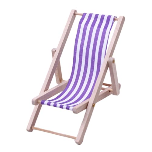 ミニデッキチェア - 木製折りたたみデッキチェア装飾、ポータブルアウトドアチェア、ミニ折りたたみラウンジチェア、軽量折りたたみ椅子、ラウンジチェアモデル、ホームデスクガーデン装飾用椅子おもちゃ、毛皮