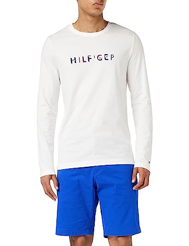 Preisvergleich Produktbild Tommy Hilfiger Herren Langarmshirt Langarm, Weiß (White), L