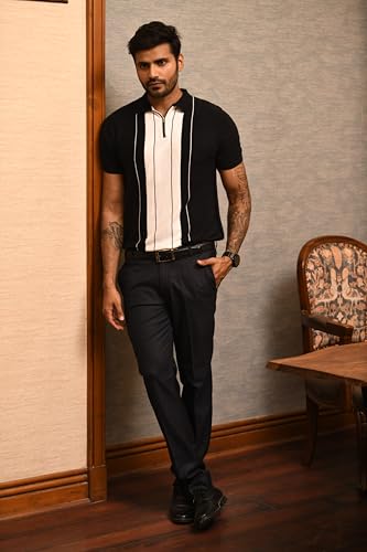 Image of Men's Flat-Knit Polo Shirt | Retro Inspired Design | 100% Cotton | Structured Collar | Premium Breathable Knit | Luxury Casualwear