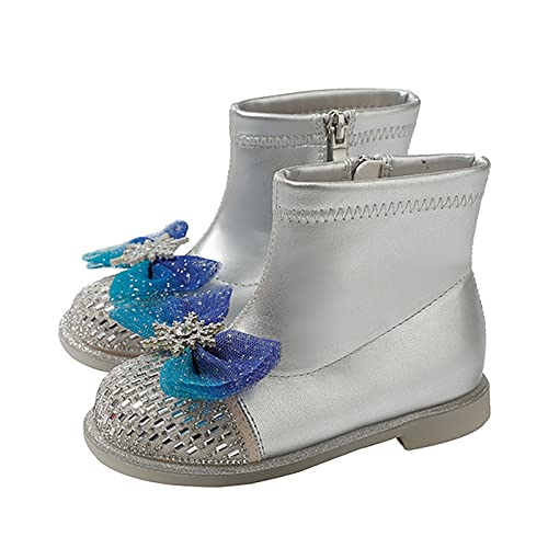 Leather Shoes For Girls Glitter Ankle Boots Kids Low Heel Dress Booties Fashion Side Zipper Short Girls Hunting Gear2