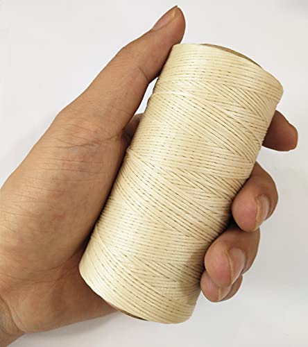 Waxed Thread, 328 Yards 150D 1Mm Leather Sewing Waxed Thread For Leather Diy, Bookbinding, Shoe Repairing, Leather Projects (Beige #002) #TOP3