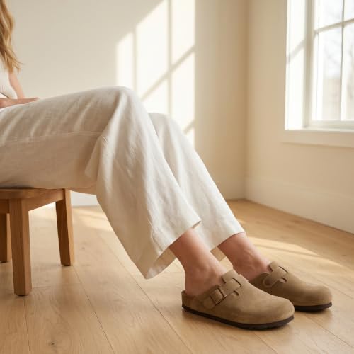Yavamos Genuine Suede Clogs for Women Mules Shoes - image 3