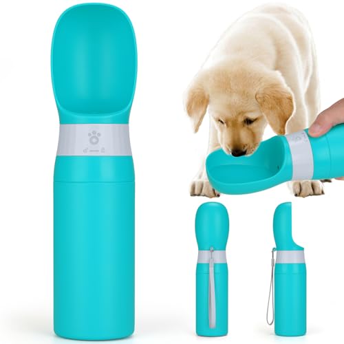 Portable Dog Water Bottle, Stainless Steel 14 OZ Leak Proof Puppy...