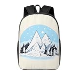 XZDHL Montañas cubiertas de nieve. Mochila elegante y versátil, mochila escolar de viaje para estudiantes para uso diario, Negro, Talla única