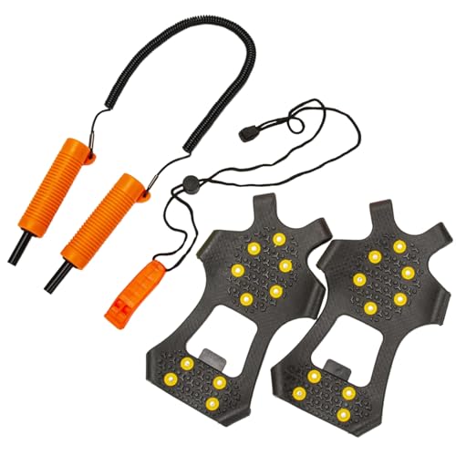 Fcnjsao Piolet retráctil con silbatos de seguridad flexible Equipo de emergencia portátil para patinar sobre hielo