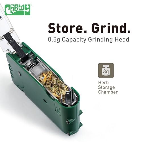 Image of MAMBA Electric Herb Grinder for Spices and Herbs. Mamba Grinder 0.5g One-Handed Use for Consistent Grind, Green