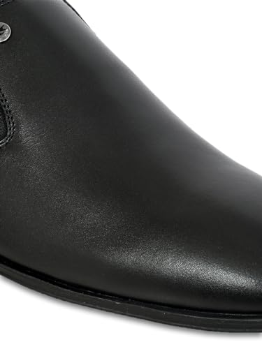Image of Allen Cooper Men's Black Genuine Leather Loafers |Slip-On Formal Shoes | Comfortable Office Moccasins for Men