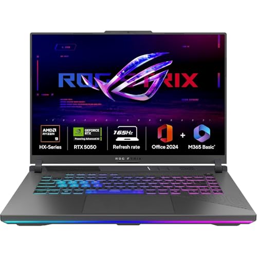 ASUS ROG Strix G16 (2025), AMD Ryzen 9 8940HX, RTX 5050-8GB, 16GB RAM, 1TB SSD, FHD+, 16', 40 cm, Windows 11 Home, M365...