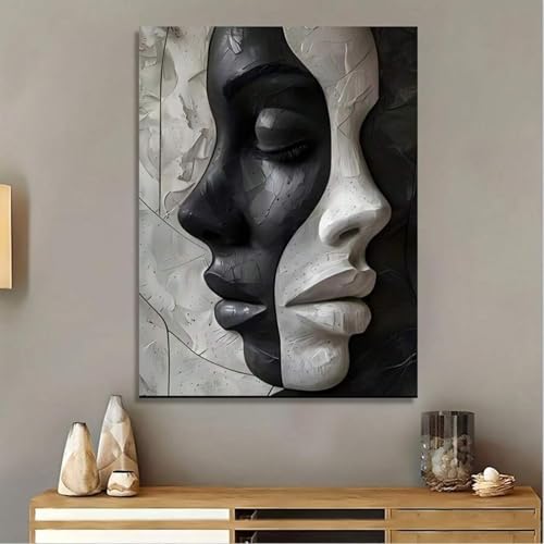 Toile de visage féminin pour habiller un mur vide sans surcharger le salon