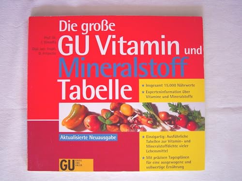 Preisvergleich Produktbild Die große GU Vitamin und Mineralstoff Tabelle