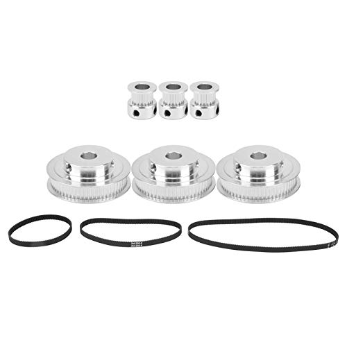 9Pcs Zahnriemenscheibe mit 8mm Bohrung 20 Zähne/60 Zähne Synchronrad + 2GT‑200/280/400/mm Zahnriemen