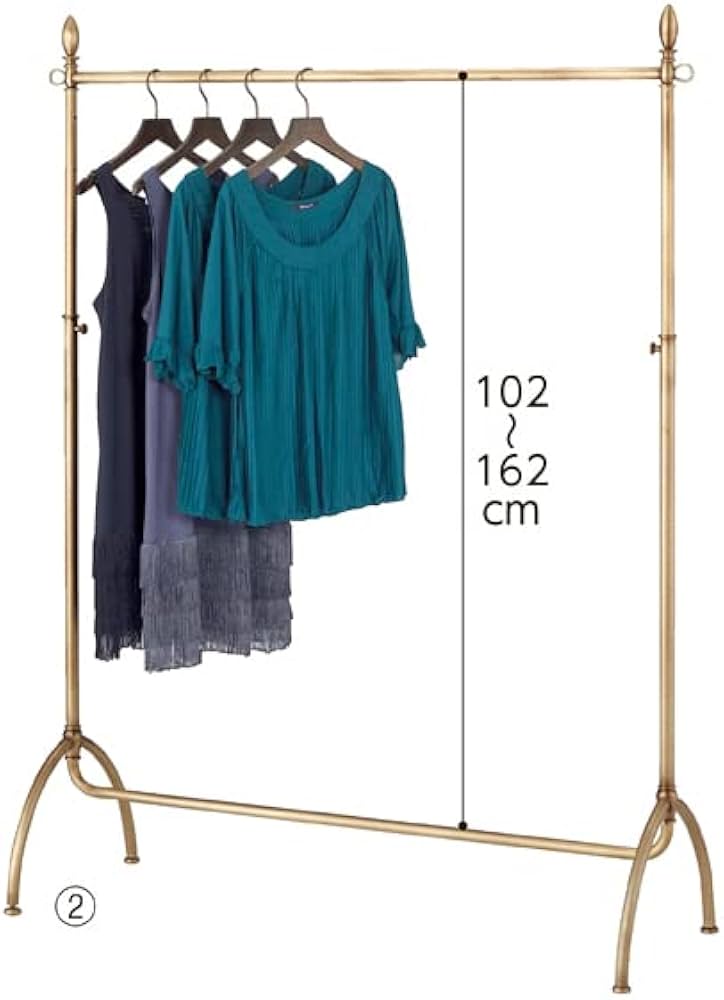 Amazon｜ハンガーラック アンティーク ゴールド ディープカーブタイプ