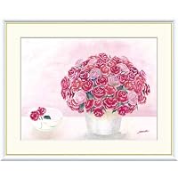 Amazon.co.jp: 風水 絵画 額付き 額入りアート 花の絵 しあわせの