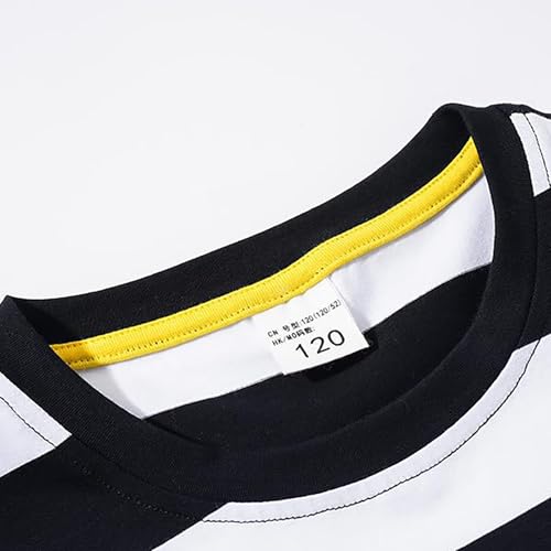 Image of LittleSpring Boys Girls T Shirt Rainbow Striped Cotton Crewneck Tees for Kids Fashion