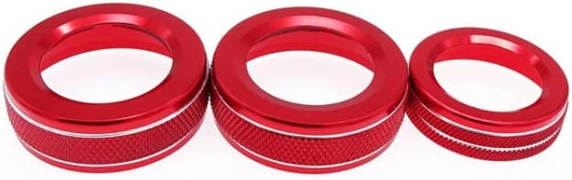 Etiqueta engomada de la cubierta del pomo del volumen del aire acondicionado del coche rojo compatible con Mercedes Benz A B C E GLK GLA CLA GLE ML