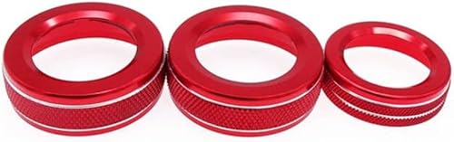 Etiqueta engomada de la cubierta del pomo del volumen del aire acondicionado del coche rojo compatible con Mercedes Benz A B C E GLK GLA CLA GLE ML disponible en Yaxa Peru