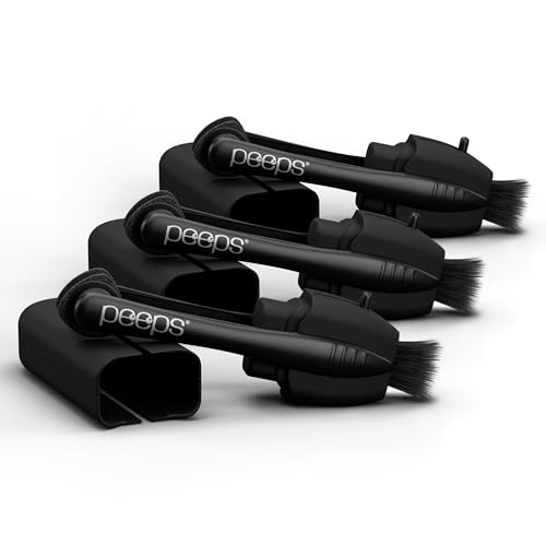 CarbonKlean Peeps Glasses Cleaner - for Eyeglasses, Reading Glasses, and More - Lens Cleaner with Carbon Microfiber Tech - Soft Touch Black - 3 Count (Pack of 1)