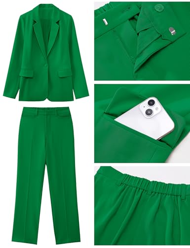 Image of luvamia Women's Two Piece Sets Pants Suits Dressy Business Casual Outfits Professional Blazer Pantsuits Set Work Office