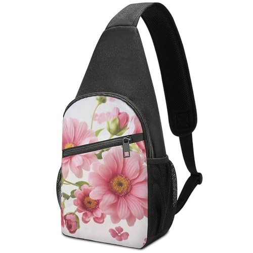 Bolso Sling Flowers Pink para Hombre y Mujer