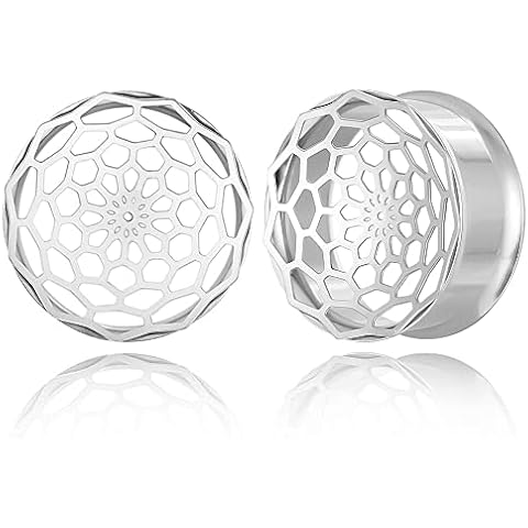 Casvort 2 PCS Hypoallergenic Stainless Steel Ear Gauges Cover