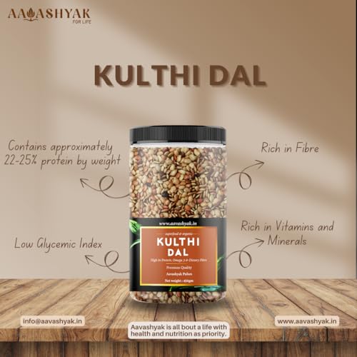 Image of Aavashyak Organic Kulthi Dal | Horse Gram | Kollu | Vulavalu | Hurali Kalu | Unpolished Kulthi Beans | Dust & Stone Free | Kidney Support | Sourced from Uttarakhand Farms 800X2-1600g (Pack of 2)