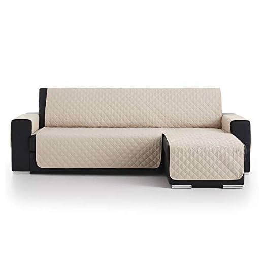 Lanovenanube - Funda Chaise Longue Acolchado - Práctica - Izquierda 240 cm - Color Beig C02