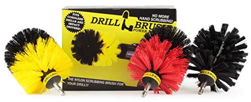 Drillbrush 3 pièces Perceuse Accessoire nettoyage Original Power Scrubber Variété Kit de nettoyage pour les carreaux, coulis, pierre, béton, granit et plus