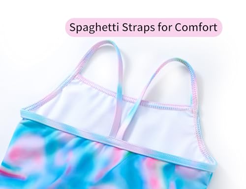 Girls One Piece Swimsuits Size 2-3 Years Old Blue Purple Scrawl Quick Dry Summer Swimwear4