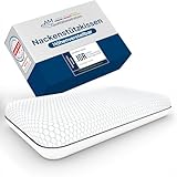 AM Qualitätsmatratzen Premium Nackenstützkissen höhenverstellbar mit Cooling Effekt & Tencel Bezug   Made in Germany & Oeko TEX zertfiziert   Schlafkissen mit Gelschaum und Viscoschaum Auflage