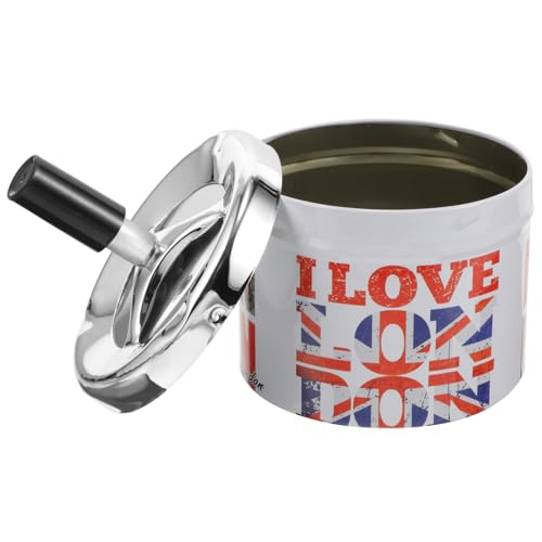 Healvian Cendrier Métal Rotatif Automatique Avec Couvercle Cendrier Élégant Et Pratique Pour Bureau Et Maison Souvenir Créatif Du -uni