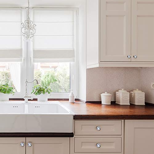 Northern Brothers Dresser Drawer Cabinet Knobs 30Mm Diamond Shaped Crystal Glass Knobs Pulls For Kitchen Wardrobe Cupboard (10 Pack, Black) #TOP4