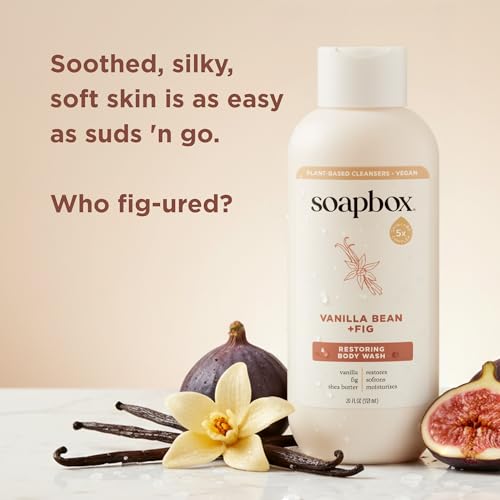 Soapbox Moisturizing Body Wash, Vanilla Bean & Fig Shower Gel - Hydrating Natural Body Wash with Shea Butter - Clean Ingredients Free of Harsh Chemicals, Sulfates, Parabens & Silicones - 2 Pack by Soapbox - Image 3