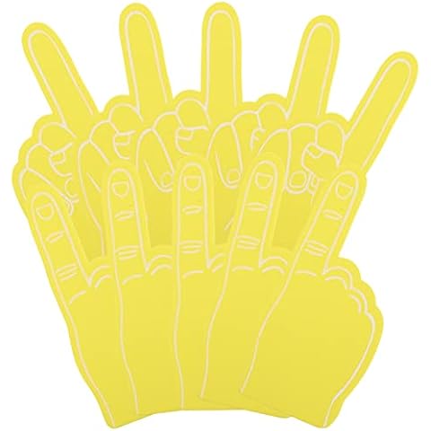 Unomor 12pcs Mini Foam Fingers Value Toys Sports Fan Foam Finger DIY Blank Foam Hand Cheerleading Foams Finger for Sporting Events School Spirits Pep Rally Supplies Yellow Cover