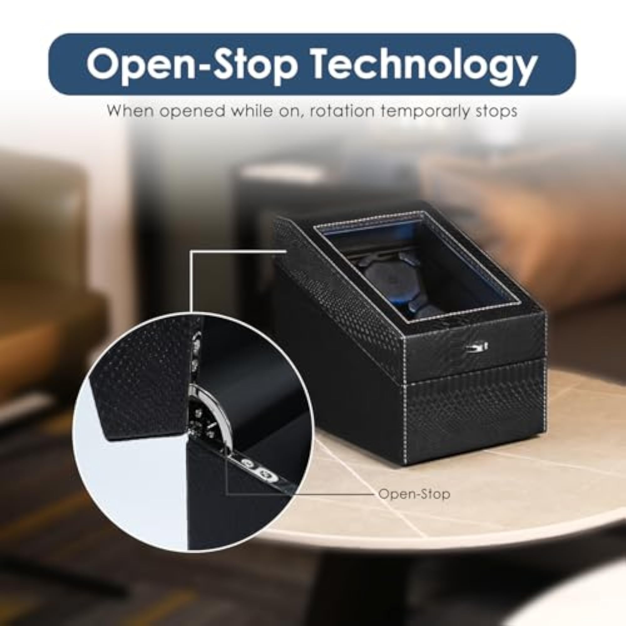 Watch Winder for Automatic Watches, 3 Storage Compartments