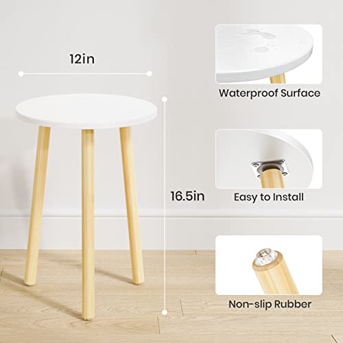 Mudeela Plant Stand Indoor, 16.5" Tall Plant Stand, 2 Pack White Plant Stands, Modern Plant Table, Mid Century Plant Stand For Indoor, Outdoor, Plant Stool, Small Side Table White #TOP4