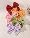 doboi 20PCS Fable Bows 3.6 Inch Hair Clips Baby Girls Hair Clips Cotton Linen Bows for Girls Solid 10 Color Hair Accessories for Baby Toddlers Kids