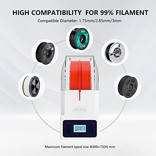 Image of eSUN eBOX Lite Upgraded 3D Printing Filament Dryer Box, Filament Storage Box, Spool Holder for Keeping 3D Printing Filament from Moist and Keeping Filaments Dehydrating, US Power Supply