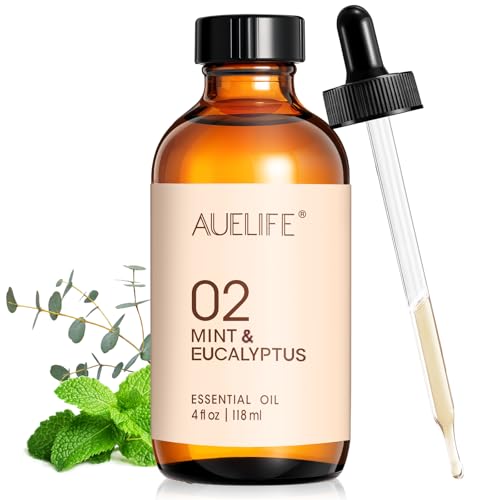 Image of Mint & Eucalyptus Essential Oils for Diffusers & Candle Making, 118ml (4 fl oz) Large Bottle, Long Lasting Fresh Scent Oil for Home Fragrance, Soap, DIY & Aromatherapy