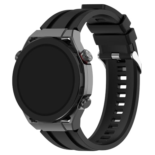 [LUNBER-ARMOR] For HUAWEI WATCH Ultimate 2 �o���h �x���g �V���R�� �� 22mm �����o���h For �t�@�[�E�F�C�E�H�b�` Ultimate2(�u���b�N)