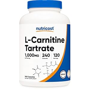 Nutricost L-Carnitine Tartrate 1,000mg, 240 Capsules – 500mg Per Capsule, 120 Servings