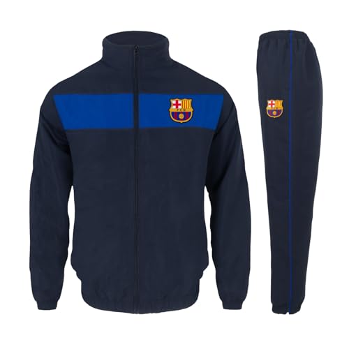 FC Barcelona Officiel - Lot Veste et Pantalon de survêtement thème Football - garçon - Bleu Reflex - 12-13 Ans