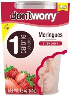 Don't Worry Meringues (1 calorie per piece) (Pack of 2 Tubs) (Strawberry)