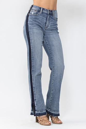 Judy Blue High Waist Side Seam Detail Straight Leg Jeans for Women 88641-2