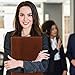 RUSTIC TOWN Supreme Business Portfolio Professional Organizer Gift for Men & Women | Durable Leather Padfolio | Easy to Carry with A Zippered Closure | Many Slots, Compartments & Holders (Brown)