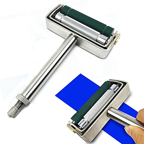 Ink Roller 180 Lines Portable Hand Ink Proofer with Rubber Roller and Metal Anilox Roller Manual Proofing Ink Instrument for Gravure, Flexgraphic and Coating
