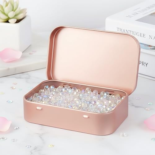 Image of 6-Pack Rose Gold Hinged Tin Boxes for Diamond Painting