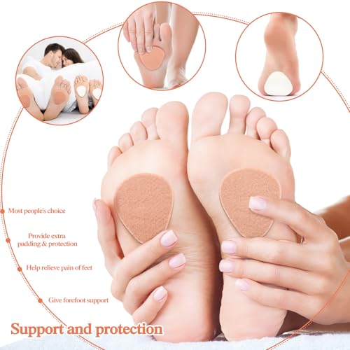 Image of Syhood 40 Pcs Metatarsal Pads for Men Women, 1 /4 Inch Thick Felt Ball of Foot Cushions, Forefoot Pain Relief Inserts, Metatarsal Foot Pads for Support and Pain Relief(Multicolor,Flat)